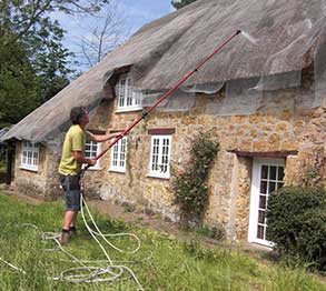 Reub-spraying RJ Matravers, Reuben spraying thatch